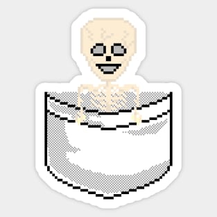 Pixel Pocket Skeleton Sticker